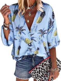 PRICES MAY VARY. Style: casual shirt/cute tops for women in spring/fall. Perfect button down shirt is greats for work, beach, office, travel, holiday, vacation, party, club and dating. Pineapple shirts for women/graphic tshirts/pineapple t-shirt/pineapples printed blouses/beach tops. Features: Pineapple Graphic Tops, Lapel Collar Shirts, Long Sleeves Blouse, Buttons Tunics, Loose Fit Tops Shirt; Lantern Sleeve, Oversized Tees T Shirt, Elastic Cuff, Beach Tshirt, Office Ladies; Color: White, Marb Casual V-neck Blouse For Beach Season, Trendy V-neck Shirt For Vacation, Printed V-neck Blouse For Beach Season, Printed Vacation Shirt For Fall, Printed Shirt For Fall Vacation, Printed Shirt For Vacation In Fall, Trendy Blouse For Beach In Spring, Printed Long Sleeve Summer Blouse, Trendy Button-up Shirt For Beach Season