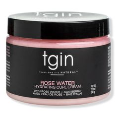 Rosewater Hydrating Curl Cream - tgin | Ulta Beauty Wavy To Curly Hair, Wavy And Curly Hair, Natural Hair Care Routine, Low Porosity Hair, Textured Curly Hair, Low Porosity, Hydrating Hair Mask, Curl Defining Cream, Low Porosity Hair Products