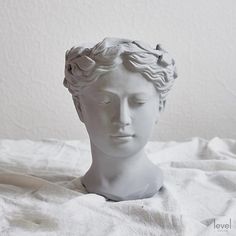 Greek Goddess Flower Vase - Gray - Level Decor Greek Goddess Statue, Statue Head, Female Statue, Greek Flowers, Cement Statues, Cement Vase, Bohemian Glam, Ceramic Face, Face Vase