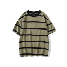 DETAILSSleeve Style: ShortFit: OversizedPattern Type: StripedMaterial: Cotton & PolyesterCollar: O-Neck Grunge Shirt, Striped Short Sleeve Shirt, Vintage T Shirts, Japanese Streetwear, Simple Shirts, Streetwear Tshirt, Men Shirt Style, Men T Shirt, Plus Size Jeans