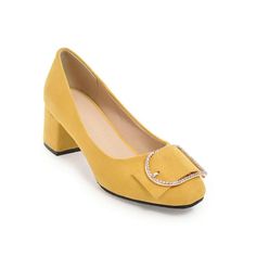 Heels: approx 5 cm Platform: approx - cm Color: black,beige,yellow,pink Size: us 3, 4, 5, 6, 7, 8, 9, 10, 11, 12 (All Measurement In Cm And Please Note 1cm=0.39inch) Note:Use Size Us 5 As Measurement Standard, Error:0.5cm.(When Plus/Minus A Size,The Round And Shaft Height Will Plus/Minus 0.5CM Accordingly.Error:0.5cm) Note: The size you choose is US Size and 1CM=0.39inch. Size Guide: US 3=EU34=22CM,US 4=EU35=22.5CM,US 5=EU36=23CM, US 6=EU37=23.5CM,US 7=EU38=24CM,US 8=EU39=24.5CM, US 9=EU40=25CM, Heels Rhinestone, Chunky Pumps, Rough Heels, Shoes Ideas, Chunky Heel Pumps, Bow Pumps, Low Heel Shoes, Leather Bows, Thick Heels