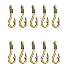 brass plated metal hooks with hooks on each side