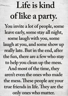 a poem written in black and white with the words life is kind of like a party