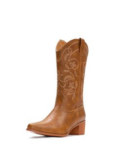 PRICES MAY VARY. 【Cowgirl Boots Style】:The 2.0 inches western wooden heel and classic western embroidery design showcase a classic but elegant western style. 【Comfortable Design】:The padded lining is soft and smooth & the latex insole is cushioned & supportive, providing comfort and warmth. 【Quality Synthetic Leathers】:Compared to leather，the uppers of our cowboy boots are more breathable and softer and looks the same 【Suitable Most Occasions】: These cowboy boots are perfect for pairing with jea Cowboy Boots With Dress, Western Fall Fashion, Cute Fall Boots, Dresses To Wear With Cowboy Boots, Cowgirl Fits, Cute Cowboy Boots, Dress With Cowboy Boots, Country Girl Boots, Goals Board