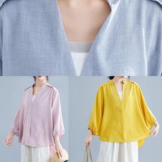 Linen Tops Women, Black Harem Pants, Linen Tops, Linen Top Women, Maxi Dresses Fall, Cotton Clothes, Oversized Blouse, Half Sleeve Dresses, Pink Linen