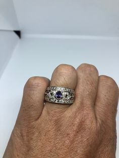 Unusual Deep Toned Amethyst Sterling Filigree Setting Accented with White Sapphires Handmade Size 6.5 Can be resized, my jeweler charges $10-$20 All rings are shipped in a nice gift box. Check out our over a THOUSAND great reviews Engraving is $4 per letter and is not always perfect depending on the piece. It can take a few days if the jeweler is busy. This is payable to Paypal Judithsltd@gmail.com Silver Amethyst Ring With Accent Stones For Anniversary, Silver Hallmarked Amethyst Ring For Anniversary, Silver Amethyst Ring With Vs Clarity For Anniversary, Purple 925 Sterling Silver Ring For Anniversary, Purple 925 Stamped Jewelry For Anniversary, Unique Purple Amethyst Ring For Anniversary, Unique Purple Rings For Anniversary, Unique Amethyst Ring With Accent Stones For Anniversary, Unique Silver Amethyst Ring For Anniversary