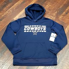 Cowboys Hoodie Sweater * Size: Medium * Color: Blue * Brand: Nike * Team: Cowboys * Pullover Hoodie * Pouch Pocket * Screen Print * Polyester 100% * New With Tags Stop Check Out My Closet We Have Different Styles/Sizes Thank You For Stopping By We Appreciate Your Business Nike Game Day Hooded Hoodie, Nike Hooded Hoodie For Game Day, Blue Team Spirit Hoodie For Sports, Blue Hoodie For Game Day Fan Apparel, Nike Hoodie For Game Day In Winter, Nike Blue Hoodie With Adjustable Hood, Blue Fleece Hoodie With Team Spirit, Blue Sporty Hoodie For Game Day, Blue Hooded Hoodie For Game Day