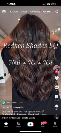 Dark Brown Hair Balayage Formula, Redkin Eq Shades Caramel, Dimensional Brunette Shades Eq, Brunette Redken Shades Eq Formula, Redken Caramel Formula, Light Brown Hair With Highlights Formula, Chocolate Shades Eq Formula, Warm Brown Shades Eq Formula, Brunette Redken Formulas