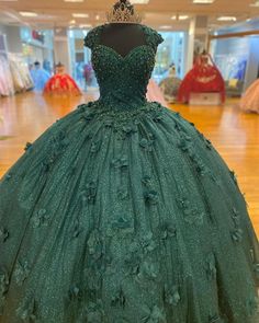 Princess Ball Gown Quinceanera Dresses Sweet 15 Party – jkprom Green Ball Gown For Sweet 16 Quinceanera, Green Princess Quinceanera Dress For Party, Green Tulle Quinceanera Dress For Party, Embellished Ball Gown For Sweet 16, Sweet 16 Embellished Ball Gown, Embellished Green Ball Gown For Pageant, Embellished Green Ball Gown For Pageants, Green Floor-length Quinceanera Party Dress, Embellished Princess Style Quinceanera Dress