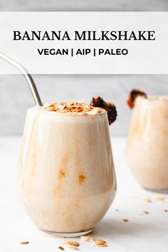 Aip Hot Drinks, Aip Noodles Recipes, Aip Protein Powder, Aip Banana, Milkshake Banana, Easy Milkshake, Aip Drinks, Aip Paleo Desserts