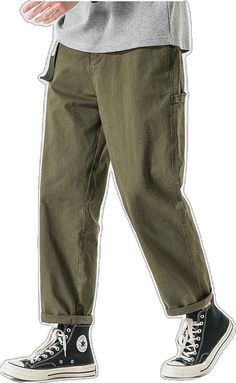 Fashion Terms, Grey Khakis, Pocket Pants, Height And Weight, Green And Grey, Korean Fashion, Overalls, Pants, Trousers