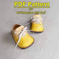 ( THIS IS NOT A FINISHED ITEM )  The pattern is designed to fit 18" Doll ** Boots measurement** Ag : (Inner:8cm x 4.2cm)(outer: 8.5 x 5cm) This is an instant download pattern so you can get the pattern and get started immediately.  **You may make and sell finished product using these patterns, but you cannot distribute and sell the pattern itself.** This download does not include written instruction, Please watch the video. - Tutorial video links https://youtu.be/1pbPY-Jwvi4 How to print a pattern:    Using Adobe's PDF Reader, the size of the paper is A4 . Print at 100% Actual size. Shoe Patterns, Doll Boots, Doll Shoe Patterns, Doll Clothes Patterns Free, Baby Doll Clothes, Shoe Pattern, Baby Time, Ag Dolls, Tutorial Video