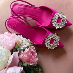 Become A Carrie Bradshaw In Real Life At A Tenth Of The Manolo Blahnik Price. As A Bonus, Be In Total Comfort In This 2” Kitty Heel. Size 6 1/2, Eu37 Size 8, Eu39 Size 9, Eu40 Elegant Zara Slingback Sandals With Heel Strap, Pink Ankle Strap Slingback Pumps For Wedding, Zara Slingback Sandals For Party, Elegant Zara Slingback Pumps With Open Heel, Elegant Zara Slingback Pumps, Zara Party Slingback Sandals With Heel Strap, Zara Slingback Sandals With Heel Strap For Party, Zara Open Heel Slingback Pumps For Party, Chic Zara Slingback Sandals For Party