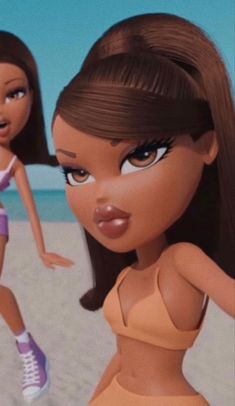 Cartoon Bratz Aesthetic, Bratz Dolls Aesthetic Cartoon, 2000 Cartoon Aesthetic, Brat Doll Profile Pic Black Hair, Brat Doll Aesthetic, Brats Dolls Aesthetic, Black Bratz Doll Profile Pic, Bratz Cartoon Art, 2000s Cartoons Aesthetic