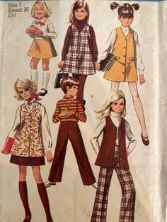 Skirt And Pants, Vest Skirt, Childrens Sewing Patterns, Girls Jumpers, Sewing Patterns Girls, Simplicity Sewing, Simplicity Sewing Patterns