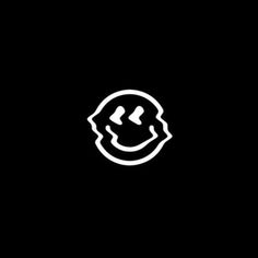 a white smiley face on a black background