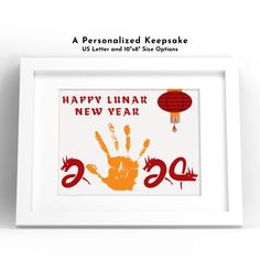 a personalized keepsake for new year's with handprints on it