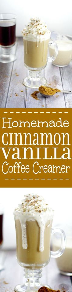 homemade cinnamon vanilla coffee creamer in glasses