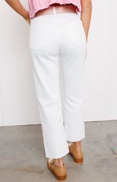 Elevate your denim collection with our Sam Hem Detail Straight Jeans in White – a sleek and modern addition to your wardrobe that embodies contemporary style. These jeans aren't just bottoms; they're a statement of urban sophistication and a nod to the latest trends. Crafted with meticulous attention to detail, the Sam Hem Detail Straight Jeans feature a crisp white hue and a straight leg silhouette with on-trend hem detailing. The versatile design allows for easy pairing with a variety of tops, Urban Sophistication, Modern Addition, Denim Collection, Jeans White, Straight Jeans, White Jeans, Contemporary Style, Straight Leg, Latest Trends