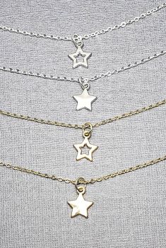 Mother Daughter Twinning Necklaces| Star Charm Necklaces| Mother Daughter Star Necklace Set| Persona Star-shaped Charm Necklaces For Jewelry Making, Nickel-free Star Necklace In Celestial Style, Nickel-free Star-shaped Celestial Necklaces, Celestial Star-shaped Nickel-free Necklaces, Nickel-free Star-shaped Celestial Necklace, Mother Daughter Twinning, Necklaces Personalized, Necklaces Star, Tiny Star Necklace