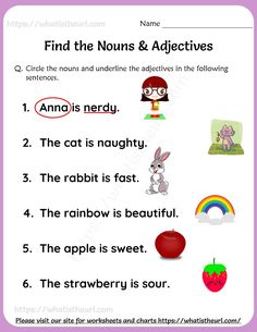 an english worksheet with the words and pictures for children's learning purposes