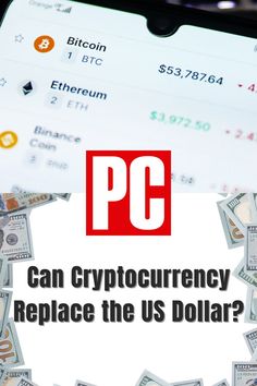 a phone with the words can crypt currency replace the us dollar? on it's screen