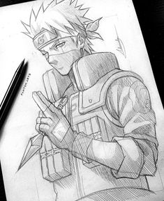 a pencil drawing of a guy with glasses holding a knife and looking at the camera