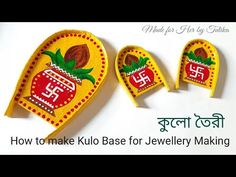 three pieces of art that are made to look like fruit and vegetables, with the words how to make kulo base for jewelry making