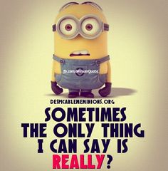 a minion with the caption, sometimes the only thing i can say is really real?