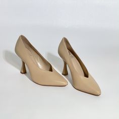 Brand New Without Box Vince Camuto Ishani Pointed Toe Pump Shoe Size: 6m Approx. 3” Heel Leather Upper/Synthetic Lining And Sole Color/Material: Buff/Baby Sheep Beige Pointed Toe Court Shoes With 4-inch Heel, Beige Pointed Toe Heels With Deep Heel Cup, Classic Beige Heels With 4-inch Heel, Cream Heels With 4-inch Heel, Beige Padded Heel Court Shoes For Office, Beige Court Shoes With Padded Heel For Office, Beige Round Toe Heels For Work, Beige Office Court Shoes With Padded Heel, Beige Court Shoes With Reinforced Heel