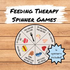 Add some fun to your feeding therapy with these feeding therapy spinner games! Materials needed: - A brad or pencil - Paper clip Product Contents: - 6 feeding therapy spinners with different levels to match a child's progression throughout feeding therapy How to use: Spinners range from current level of progression in therapy for children who may be just beginning therapy and aren't yet ready to eat foods, to children who may have an increased willingness to taste and interact with foods. These Feeding Therapy Activities, Therapy Printables, Sensory Integration Activities, Oral Motor Activities, Spinner Games, Occupational Therapy Kids, Feeding Therapy, Occupational Therapy Activities