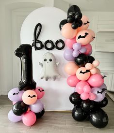 balloons are arranged in the shape of numbers