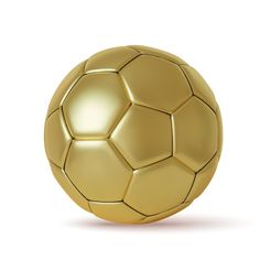 a golden soccer ball is shown in this 3d rendering image, it appears to be an orange and brown color