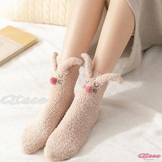 Qteee - Adorable Plush Ankle Socks with Bunny Ears Sock Bunny, Bunny Ears, Bunny Ear, White Coffee, Ankle Socks, Cute Bunny, Color White, Socks, Coffee