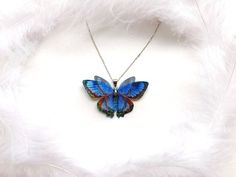 🌸 Realistic design, Butterfly looks like a real one🌸 Butterfly Wingspan (Width) is about 5.1 cm / 2"🌸 The price is only for the pendant (chain is included as a gift, - the chain is Rhodium plated of high quality, length 17.7" / 45 cm) 🌸 Wings are made of silk with a beautiful 3D effect🌸 Great gift for those who love Moths and Butterflies! Ready to ship!Feel free to write me if you have any questions! 😊 Handmade Multicolor Butterfly Necklace For Gift, Nickel Free Butterfly Necklace For Gifts, Nickel-free Butterfly Necklace For Gift, Blue Butterfly Jewelry With Butterfly Print, Multicolor Butterfly Jewelry Gift, Blue Butterfly Necklace For Gifts, Multicolor Butterfly Jewelry For Gifts, Blue Butterfly Necklace For Gift, Butterfly Print Butterfly Necklace For Gift