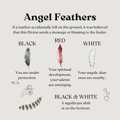 an angel feathers poem with the words black and white