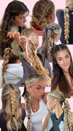 Braided Hairstyles! #braids #braidedhairstyles #collages #hairinspo #braidinspo Dance Class Hairstyles, Slick Back Braid, High Ponytail Hairstyles, Prom Hairstyles For Short Hair, Hairstyles For Layered Hair, Dance Hairstyles, Different Hair Types, Hairdos For Curly Hair