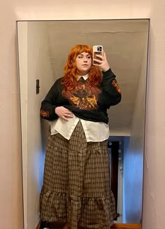 #outfits #90sgrunge #plussizeoutfits Fall Clothes Plus Size, Fall Aesthetic Outfit Plus Size, Artsy Plus Size Outfits, Indie Aesthetic Outfits Plus Size, Alt Modest Outfits, Cool Plus Size Outfits, Curvy Alternative Outfits, Plus Size Layering Outfits, Whimsigoth Clothes Plus Size