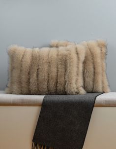 Taupe fox fur pillow set in throw and boudoir size home decor Old Hollywood Decor, Hollywood Decor, Fur Decor, Old Sofa, Fur Pillow, Sofa Couch Bed, Real Fur, Fox Fur, Couch Bed