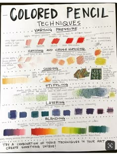 colored pencils are used to describe the different colors in this drawing technique and how they use them