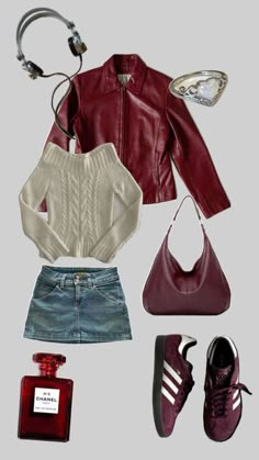 Cherry Red Outfit, Old Harry Potter, Denim Aesthetic, Posh Fashion, Cherry Girl, Estilo Indie, Winter Red