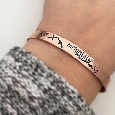 Mountain Mama Bracelet Rose Gold Bohemian Bracelet As Gift, Rose Gold Bohemian Bangle As Gift, Bohemian Rose Gold Bangle For Gift, Bohemian Hand Stamped Bracelets As Gift, Bohemian Hand Stamped Bracelets For Gifts, Bohemian Rose Gold Bangle Gift, Bohemian Copper Bangle As A Gift, Bohemian Hand Stamped Bracelets For Gift, Southwestern Engraved Cuff Bracelet As A Gift