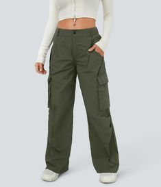 Discover Women’s Mid Rise Button Zipper Side Pocket Wide Leg Casual Cargo Pants at Halara, Crowd-Approved Affordable Choices Made For What Moves You. High Waisted Cargo Pants, Cargo Pants Color, Casual Cargo Pants, Leg Work, Painted Denim, Joggers Womens, Cargo Pants Women, Jogger Sweatpants, Pants Color