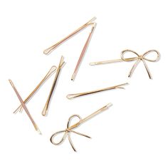 Metal Enamel Puffy & Bow Bobby Pins - METAL ENAMEL PUFFY & BOW BOBBY PINS 8CTFeatures8-piece statement bobby pin set for pulling back bangs or layers, or pinning up a stylish updoComes with 6 metal, enamel-coated bobby pins in assorted rose-toned hues, plus 2 petite bow bobby pins in a solid gold colorWear individually or mix and match/stack together to add cuteness to any outfit - Metal Enamel Puffy & Bow Bobby Pins Pull Back Bangs, Bangs Back, Bobby Pin, Girly Accessories, Ulta Beauty, Kitsch, One Color, Bobby Pins, Solid Gold