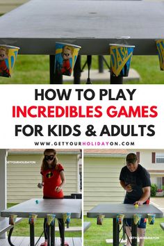 the instructions for how to play incredible games for kids and adults with pictures on them