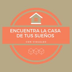 an orange circle with the words encuentra la casa de tus suenos on it