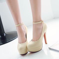 Heel Height: 12.5 cmPlatform Height: 1 cmStyle: Fashion,KoreanOccasion: Casual,Party/Club,Office/Career,DressSeason: Spring,Summer,Fall/Autumn,WinterPackage Contents: 1 x Shoes (Pair)Size Guide:34 = foot length 21.5-22cm (Foot width=8-8.5cm)35 = foot length 22-22.5cm (Foot width=8.5cm)36 = foot length 22.5-23cm (Foot width=8.5-9cm)37 = foot length 23-23.5cm (Foot width=9cm)38 = foot length 23.5-24cm (Foot width=9-9.5cm)39 = foot length 24-24.5cm (Foot width=9.5-10cm)40 = foot length 24.5-25cm (F Beige Platform Heels For Evening, Beige Pointed Toe Platform Heels, Beige Round Toe Heels For Evening, Cream Closed Toe Platform Heels, Party Heels With Round Toe In Beige, Beige Platform Heels With Round Toe, Beige Platform Heels With Ankle Strap, Beige Heels With Heel Strap And Round Toe, Beige Platform Heels Ankle-high