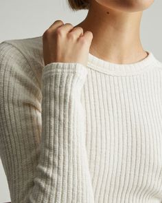 The Rib-Knit Crew Bone – Everlane Abercrombie Girls, Cozy Style, Cozy Fashion, Winter Sweaters, Knitting Inspiration, Knitting Designs, Rib Knit, Fashion Beauty, Autumn Fashion