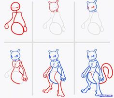 how to draw cartoon cats step by step with pictures for each cat's body