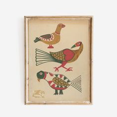 Folk Art Birds Print Golden Family, Wholesale Vendors, German Kitchen, Antique Folk Art, Card Stock Paper, American Folk Art, Golden Rule, Birds Tattoo, Folk Art Painting